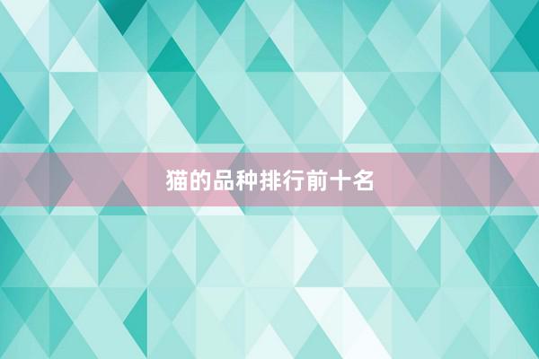 猫的品种排行前十名