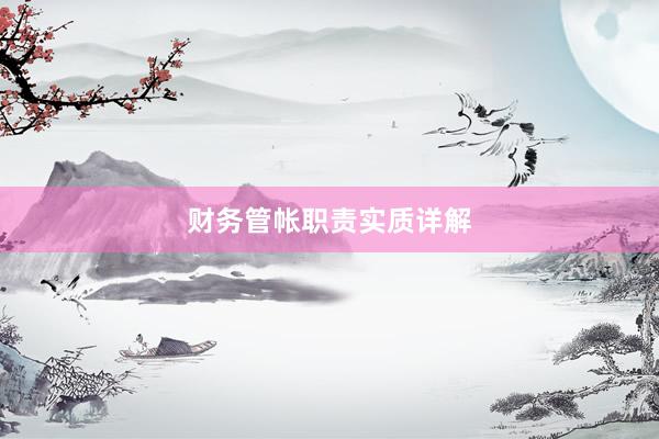 财务管帐职责实质详解