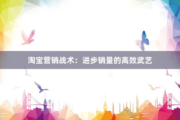 淘宝营销战术：进步销量的高效武艺